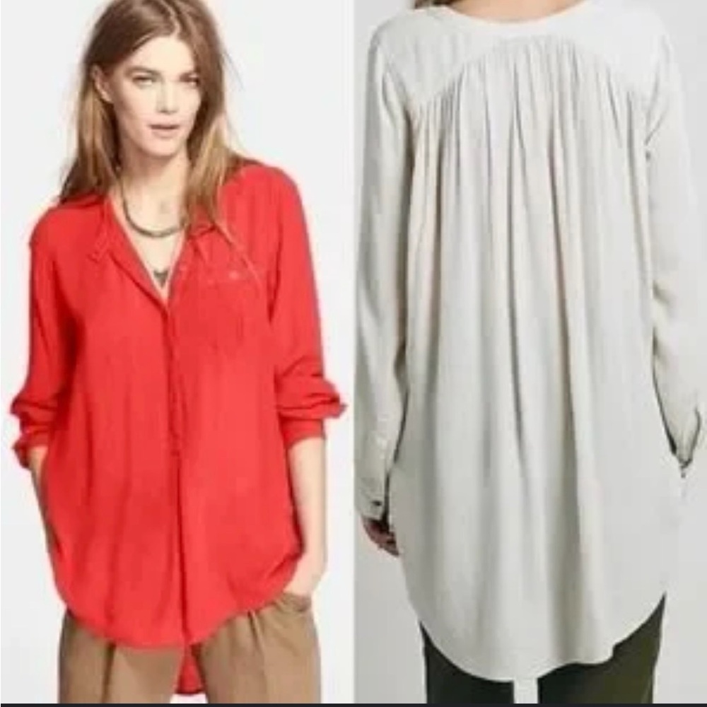 FREE PEOPLE | half button down long sleeve top